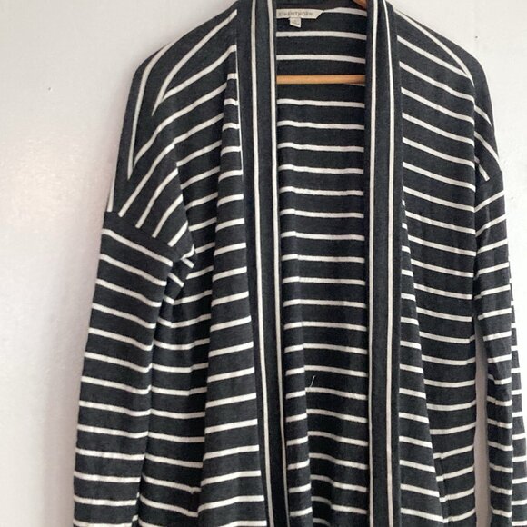 41 Hawthorn Sweater Open Cardigan Knit Women's Gray Stripe Slouchy Open Sz M - Picture 2 of 9